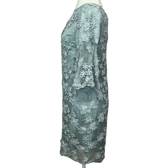 Sundance Chiffon Embroidered Dress Green - Picture 4 of 7